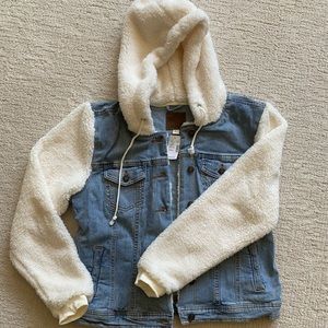 Maurices White Sherpa Denim Jacket
